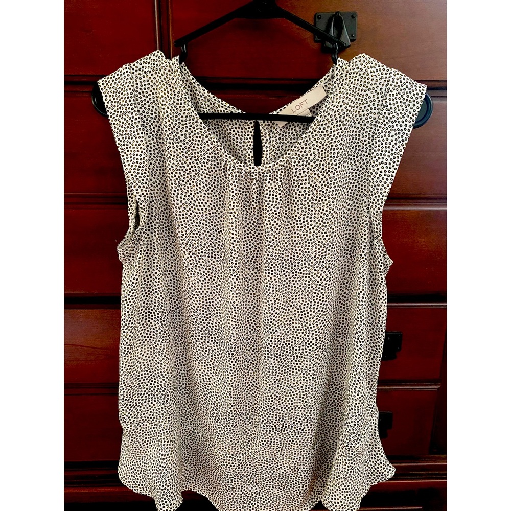 Loft White & Black Top